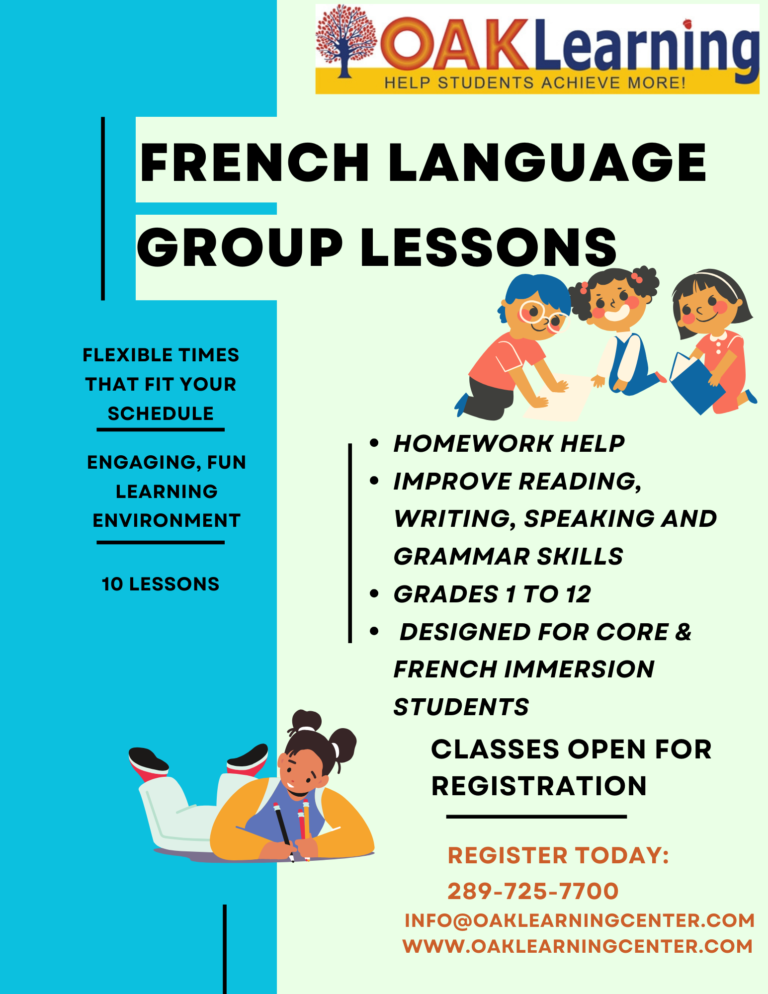 French Immersion or Core French Group Lessons-OAKLearning Center