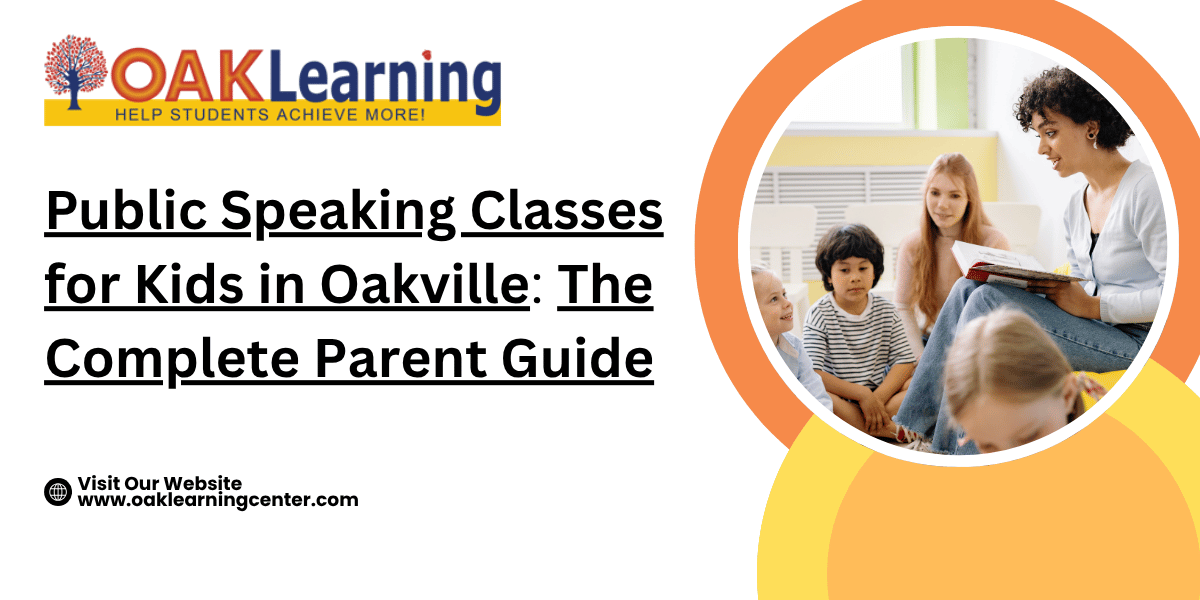 public speaking classes for kids in Oakville training session at OAKLearning Center with students presenting confidently