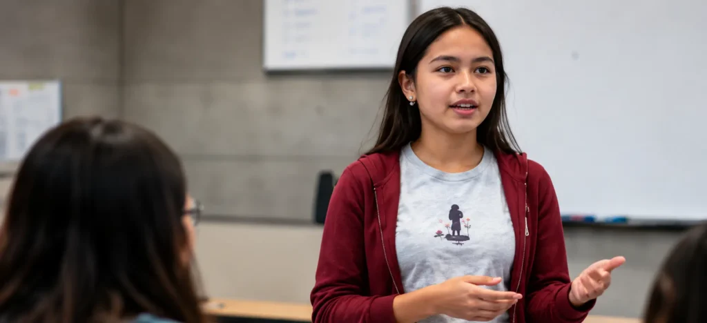 Student Presenting in the Classroom